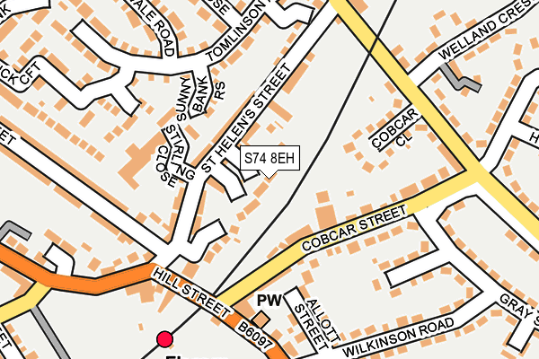 S74 8EH map - OS OpenMap – Local (Ordnance Survey)