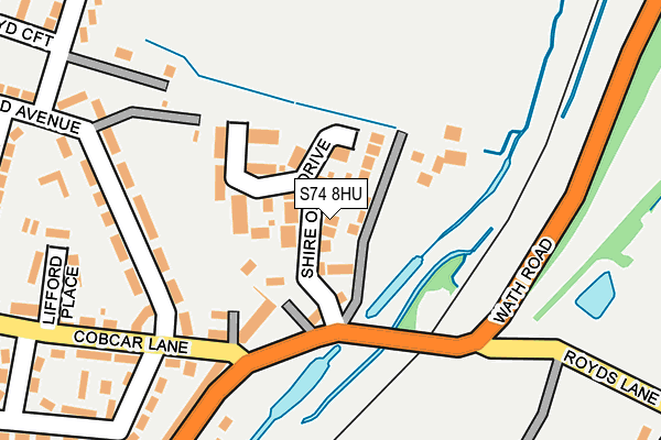 S74 8HU map - OS OpenMap – Local (Ordnance Survey)