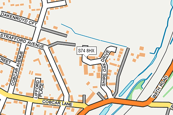 S74 8HX map - OS OpenMap – Local (Ordnance Survey)