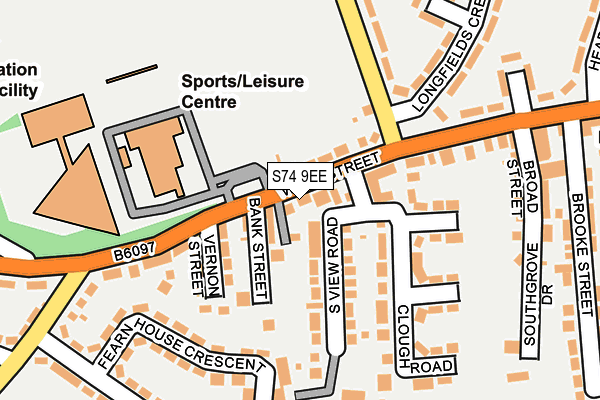 S74 9EE map - OS OpenMap – Local (Ordnance Survey)