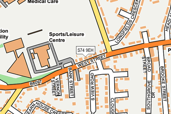 S74 9EH map - OS OpenMap – Local (Ordnance Survey)