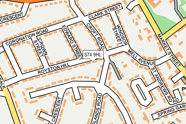 S74 9HL map - OS OpenMap – Local (Ordnance Survey)