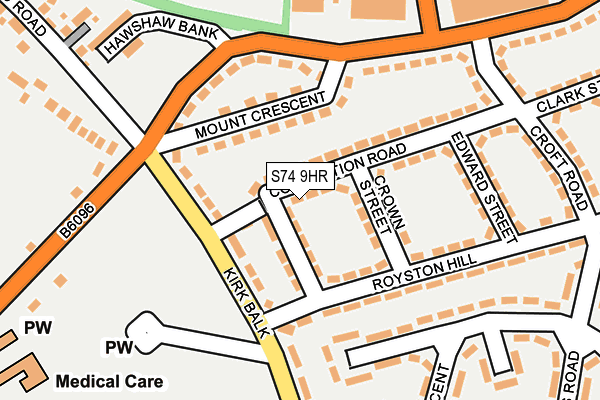 S74 9HR map - OS OpenMap – Local (Ordnance Survey)