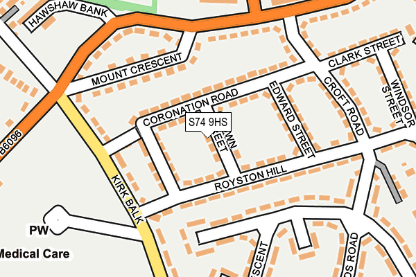 S74 9HS map - OS OpenMap – Local (Ordnance Survey)