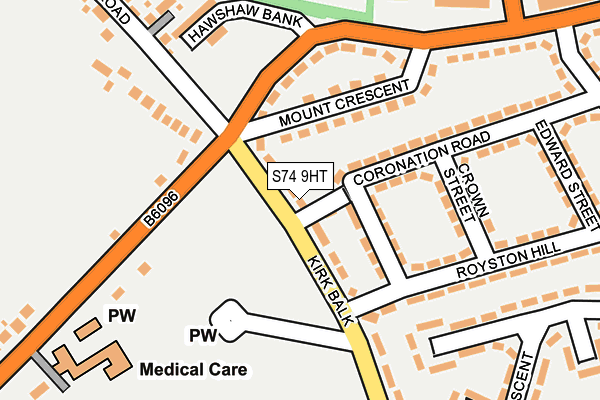 S74 9HT map - OS OpenMap – Local (Ordnance Survey)