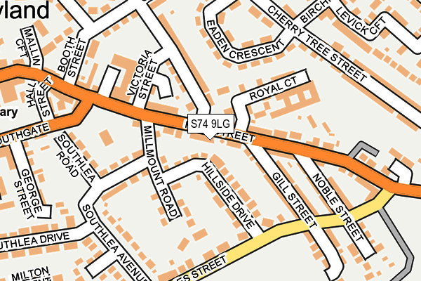 S74 9LG map - OS OpenMap – Local (Ordnance Survey)