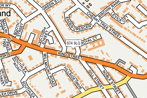 S74 9LQ map - OS OpenMap – Local (Ordnance Survey)