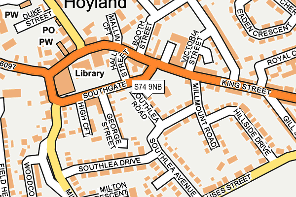 S74 9NB map - OS OpenMap – Local (Ordnance Survey)