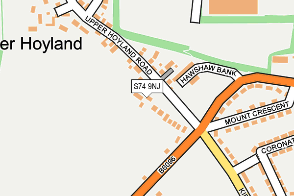 S74 9NJ map - OS OpenMap – Local (Ordnance Survey)