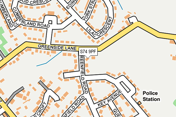 S74 9PF map - OS OpenMap – Local (Ordnance Survey)