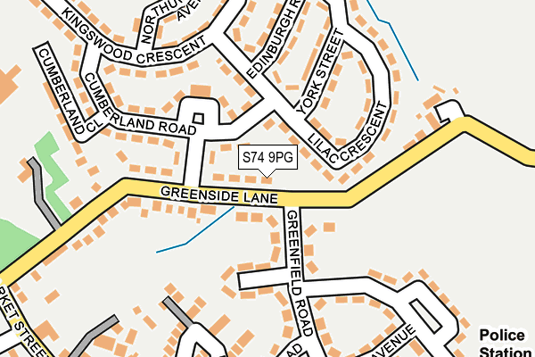 S74 9PG map - OS OpenMap – Local (Ordnance Survey)