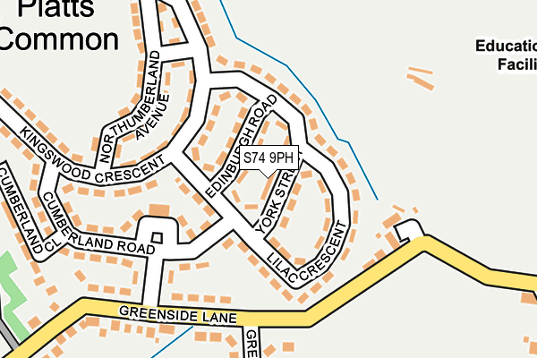 S74 9PH map - OS OpenMap – Local (Ordnance Survey)