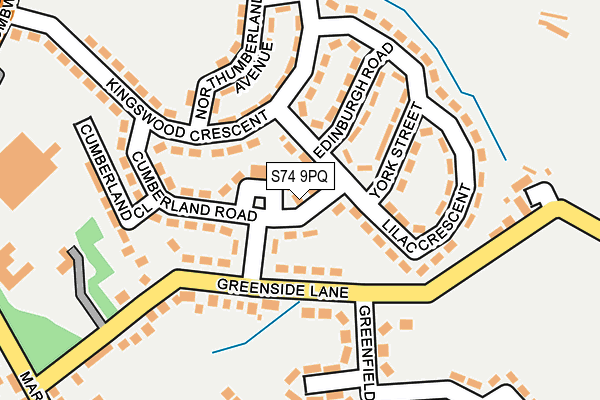 S74 9PQ map - OS OpenMap – Local (Ordnance Survey)