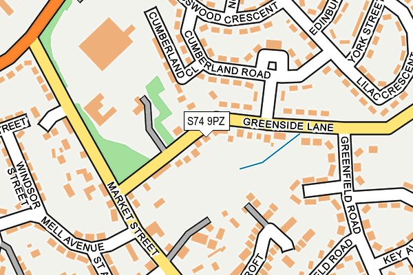 S74 9PZ map - OS OpenMap – Local (Ordnance Survey)