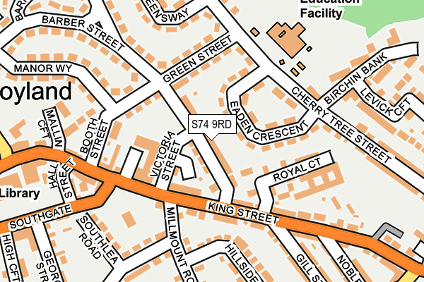 S74 9RD map - OS OpenMap – Local (Ordnance Survey)