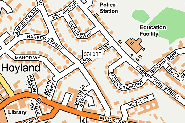 S74 9RF map - OS OpenMap – Local (Ordnance Survey)