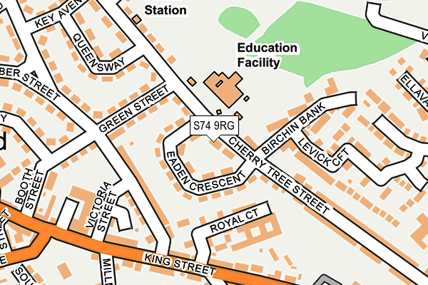 S74 9RG map - OS OpenMap – Local (Ordnance Survey)