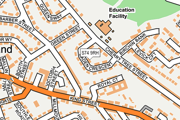 S74 9RH map - OS OpenMap – Local (Ordnance Survey)