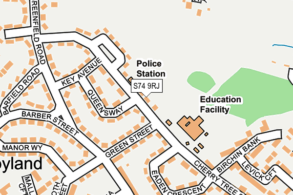 S74 9RJ map - OS OpenMap – Local (Ordnance Survey)