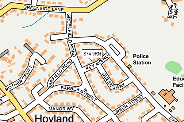 S74 9RN map - OS OpenMap – Local (Ordnance Survey)