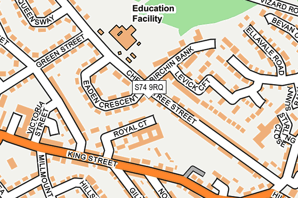 S74 9RQ map - OS OpenMap – Local (Ordnance Survey)