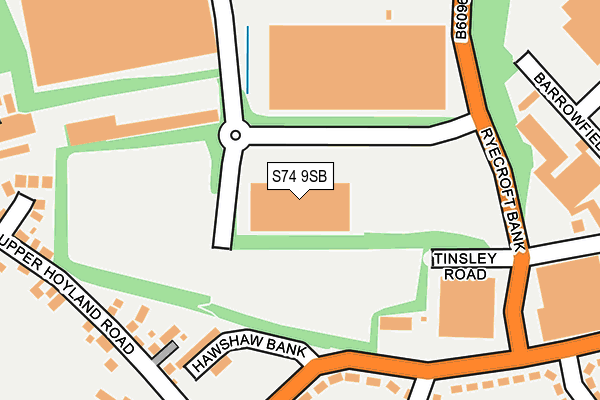 S74 9SB map - OS OpenMap – Local (Ordnance Survey)