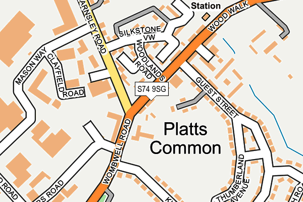 S74 9SG map - OS OpenMap – Local (Ordnance Survey)