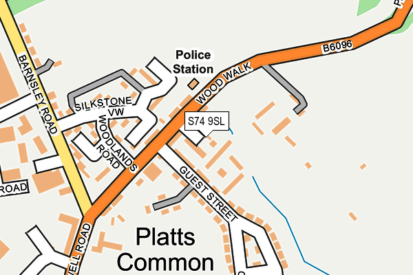 S74 9SL map - OS OpenMap – Local (Ordnance Survey)