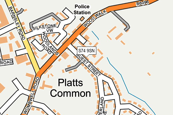 S74 9SN map - OS OpenMap – Local (Ordnance Survey)