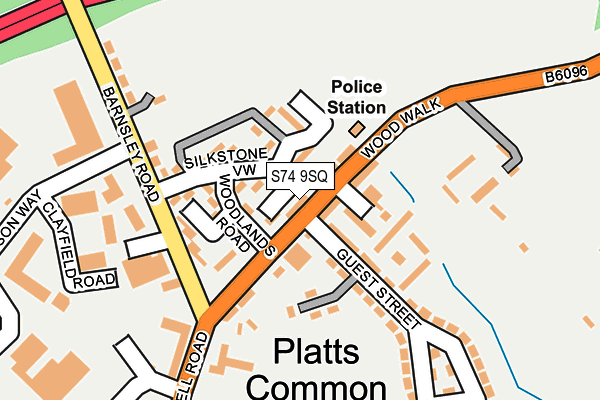 S74 9SQ map - OS OpenMap – Local (Ordnance Survey)