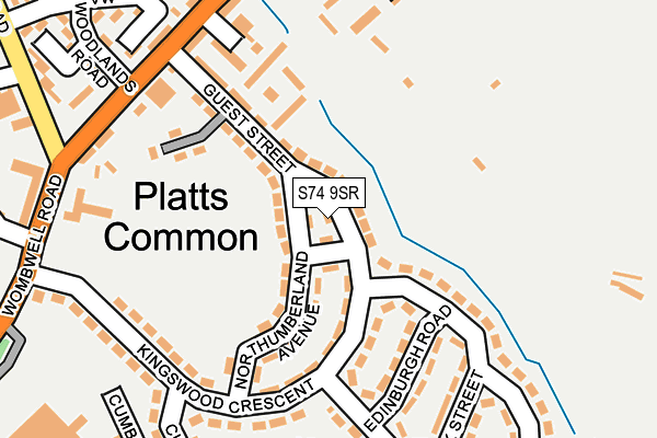 S74 9SR map - OS OpenMap – Local (Ordnance Survey)