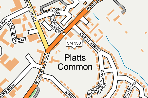 S74 9SU map - OS OpenMap – Local (Ordnance Survey)