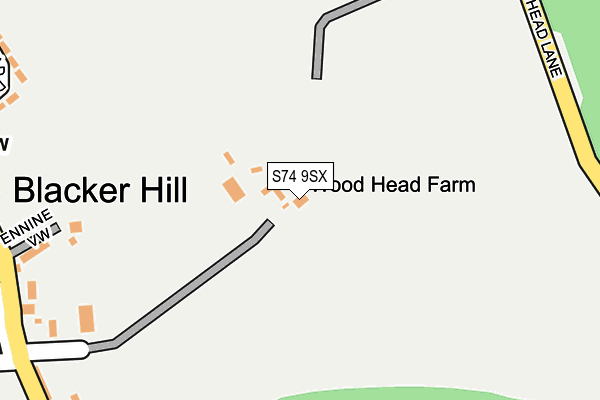 S74 9SX map - OS OpenMap – Local (Ordnance Survey)