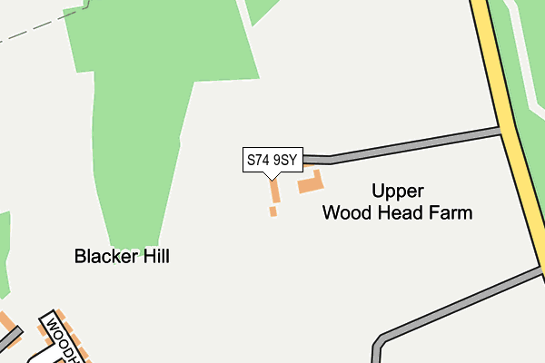 S74 9SY map - OS OpenMap – Local (Ordnance Survey)