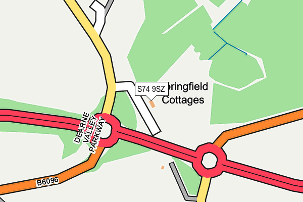 S74 9SZ map - OS OpenMap – Local (Ordnance Survey)