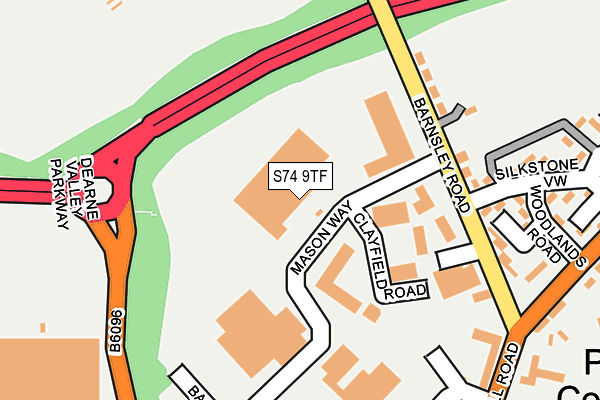 S74 9TF map - OS OpenMap – Local (Ordnance Survey)