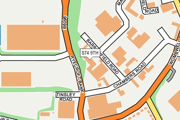 S74 9TH map - OS OpenMap – Local (Ordnance Survey)