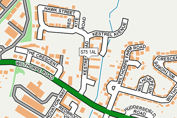S75 1AL map - OS OpenMap – Local (Ordnance Survey)