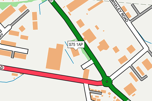 S75 1AP map - OS OpenMap – Local (Ordnance Survey)