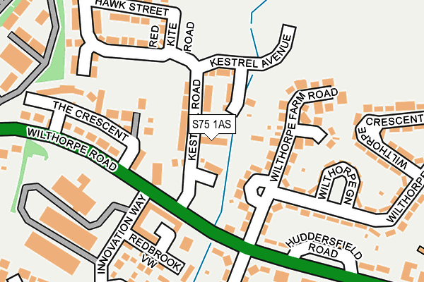 S75 1AS map - OS OpenMap – Local (Ordnance Survey)