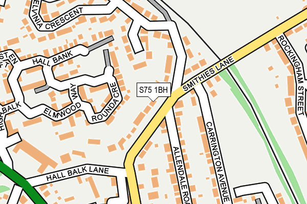 S75 1BH map - OS OpenMap – Local (Ordnance Survey)