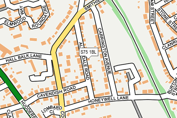 S75 1BL map - OS OpenMap – Local (Ordnance Survey)