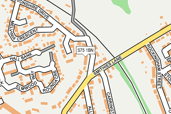 S75 1BN map - OS OpenMap – Local (Ordnance Survey)