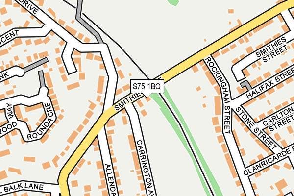 S75 1BQ map - OS OpenMap – Local (Ordnance Survey)
