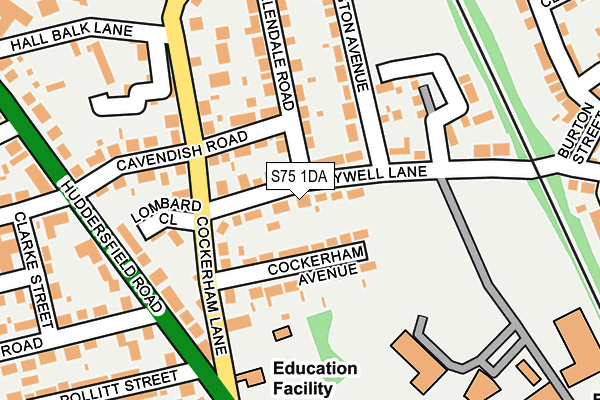 S75 1DA map - OS OpenMap – Local (Ordnance Survey)