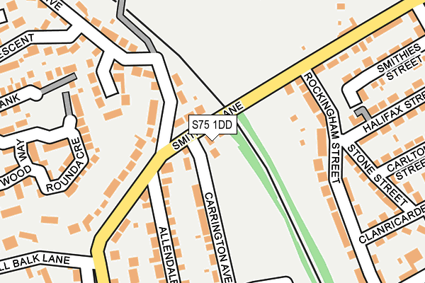 S75 1DD map - OS OpenMap – Local (Ordnance Survey)