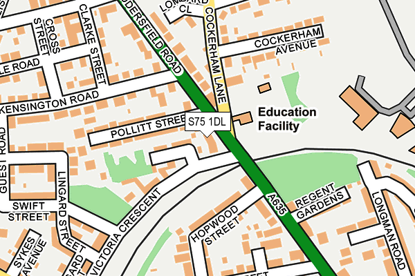 S75 1DL map - OS OpenMap – Local (Ordnance Survey)