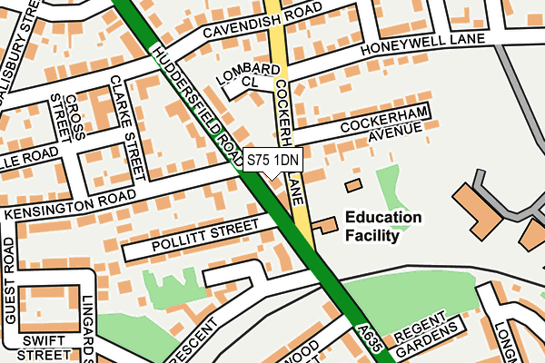S75 1DN map - OS OpenMap – Local (Ordnance Survey)