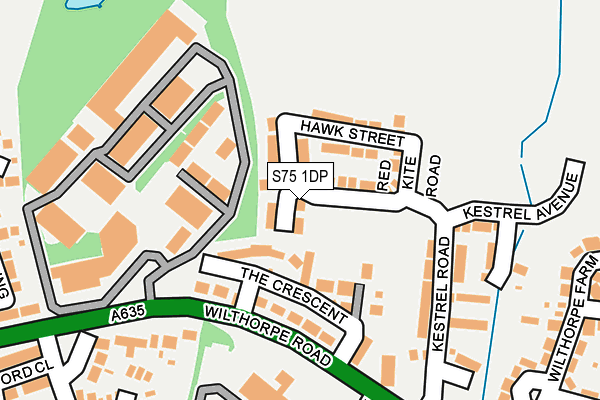 S75 1DP map - OS OpenMap – Local (Ordnance Survey)