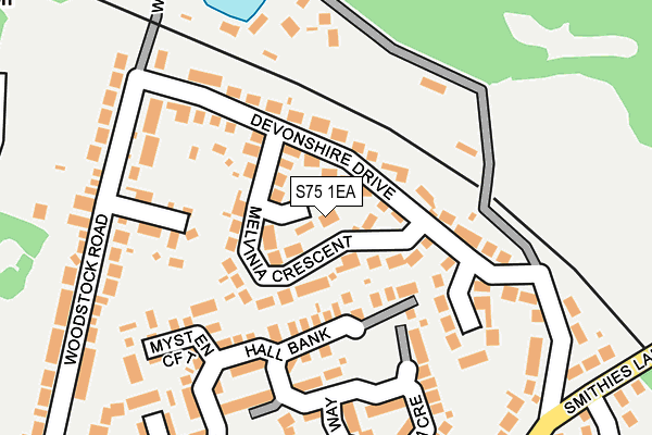 S75 1EA map - OS OpenMap – Local (Ordnance Survey)